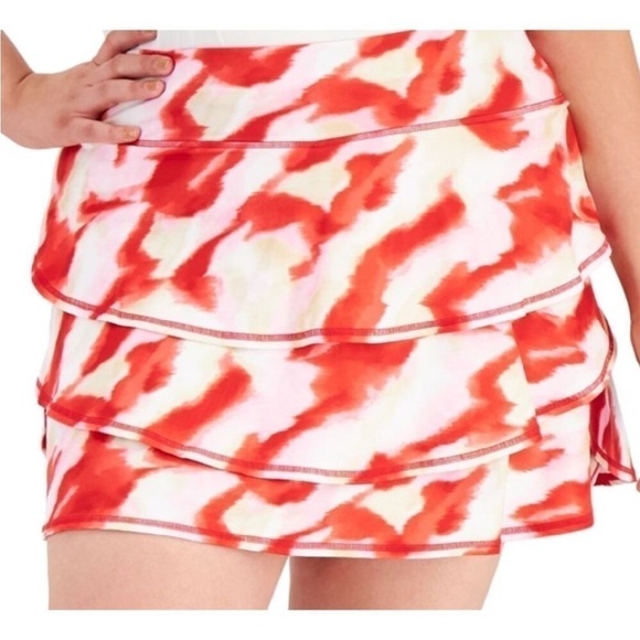 ID Ideology Women's Twist Flounce Athleisure Skort Red - Picture 5 of 15